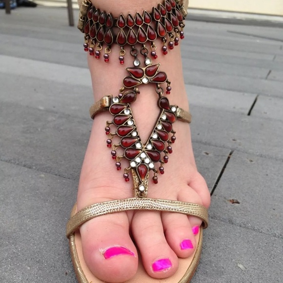 GIUSEPPE ZANOTTI Gold Dress Embellished Sandal S 8 EU 38 NIB - Picture 6 of 12